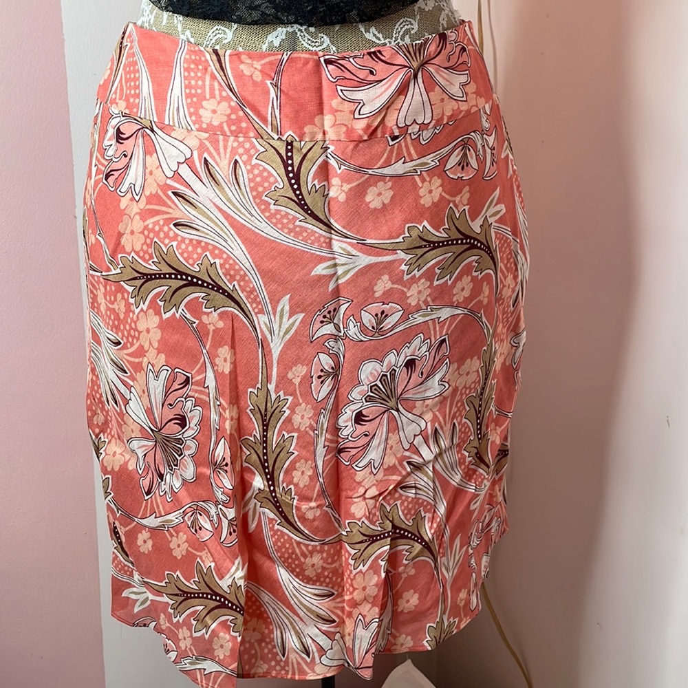 Loft linen and silk aline skirt
